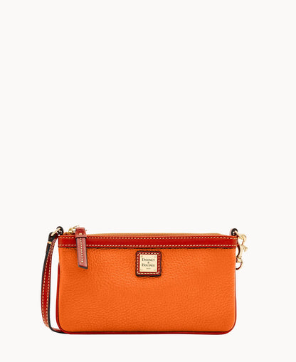 Pebble Grain Large Slim Wristlet