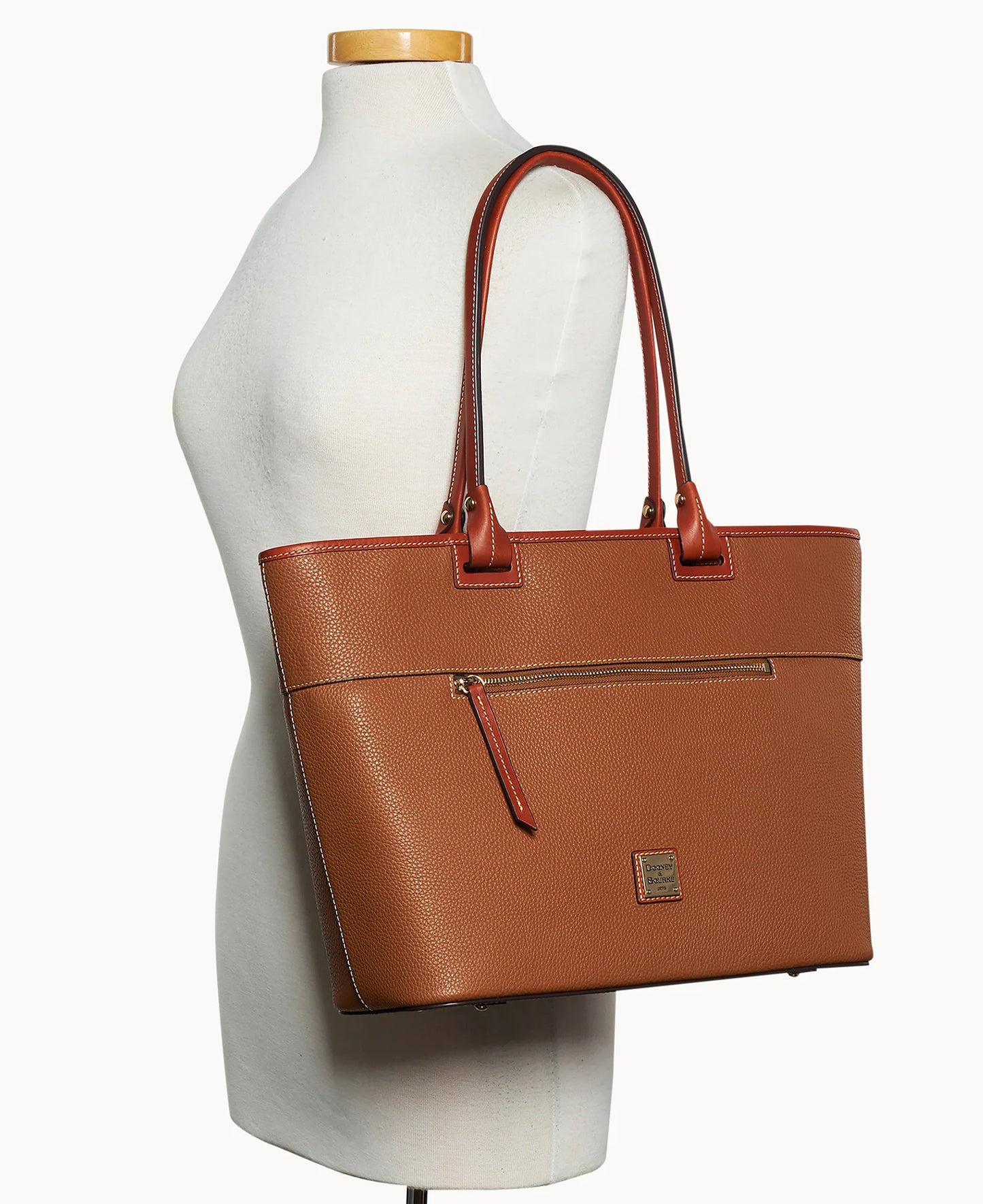 Pebble Grain Large Zip Tote