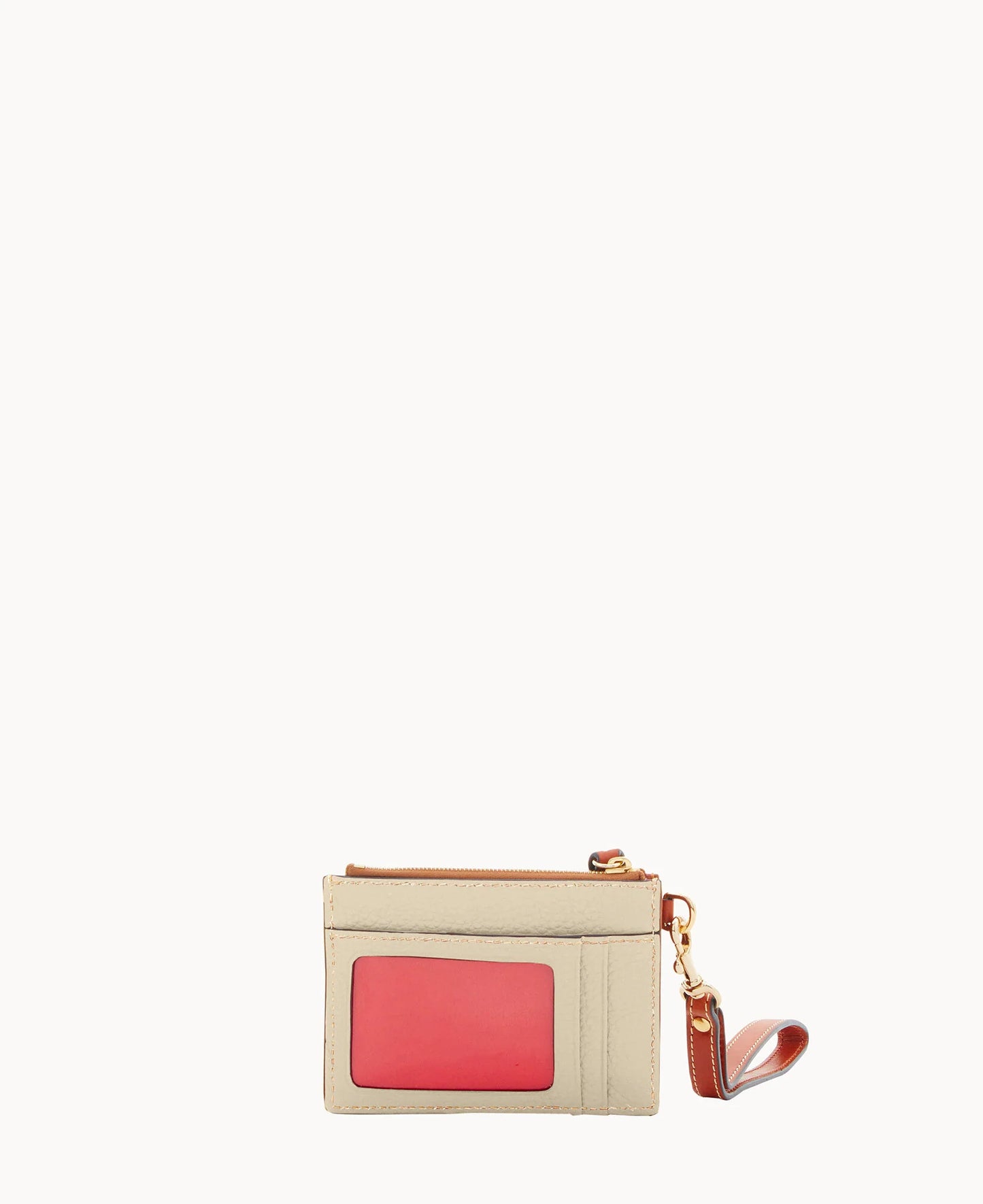 Pebble Grain Zip Top Card Case Wristlet