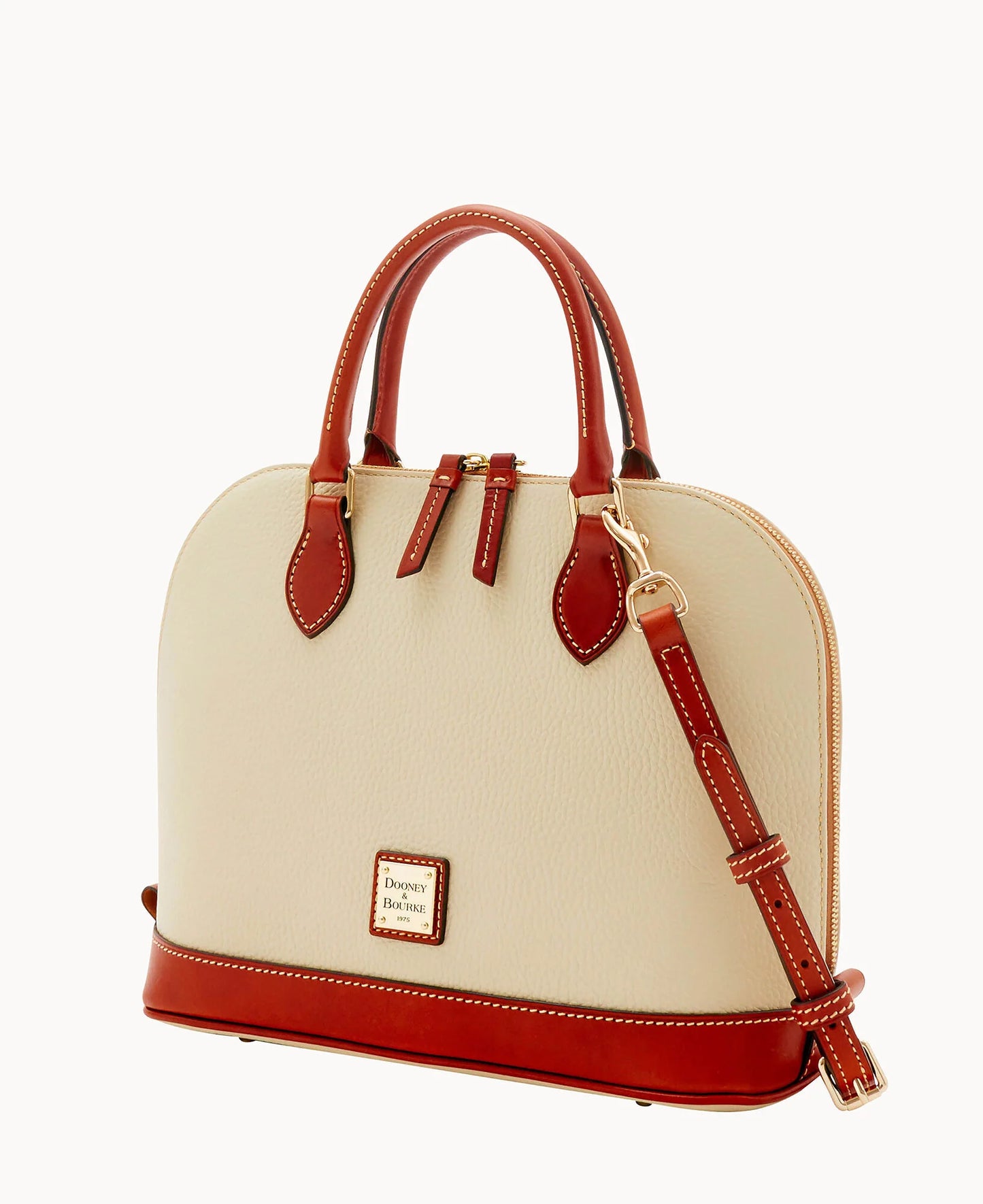 Pebble Grain Zip Zip Satchel