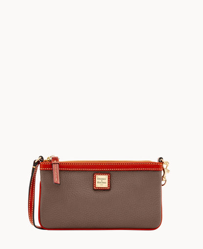 Pebble Grain Large Slim Wristlet