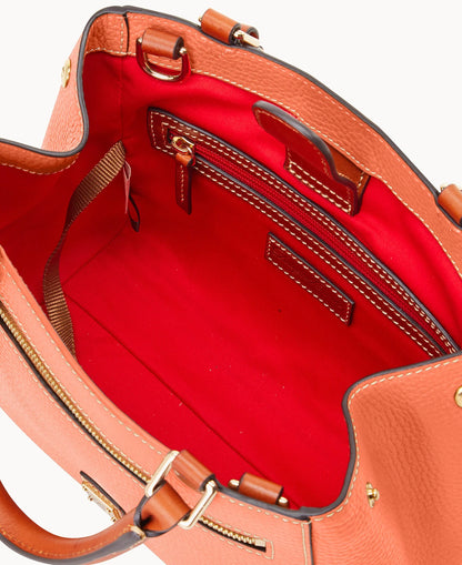 Pebble Grain Small Zip Satchel