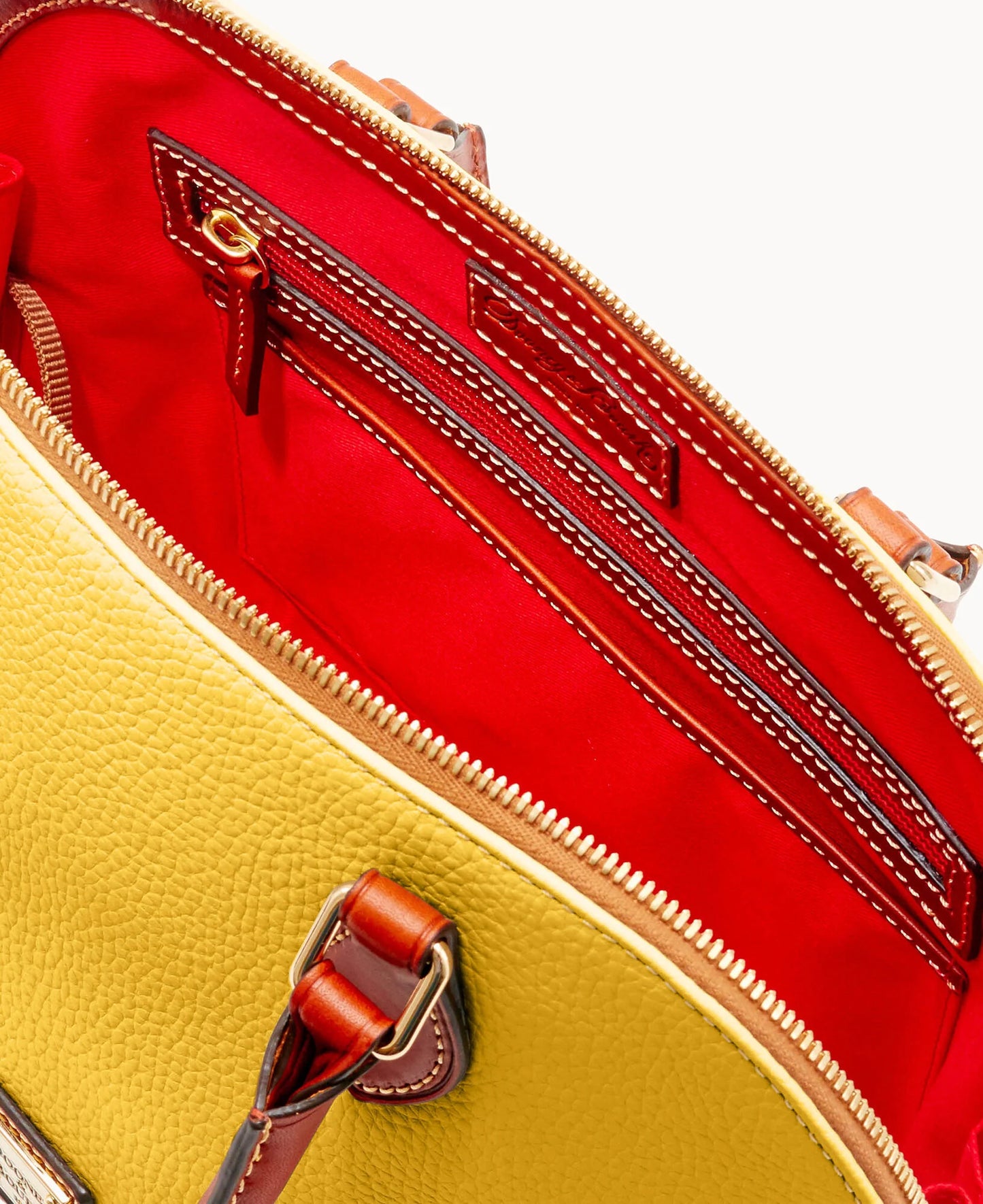 Pebble Grain Zip Zip Satchel