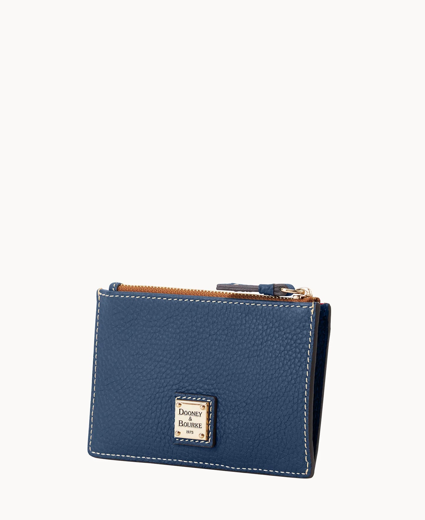 Pebble Grain Zip Credit Card Case