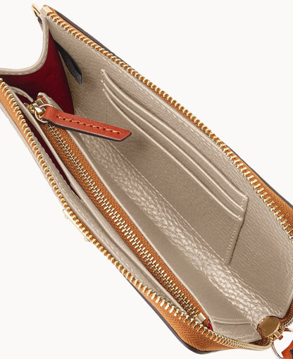 Pebble Grain Folded Zip Wristlet