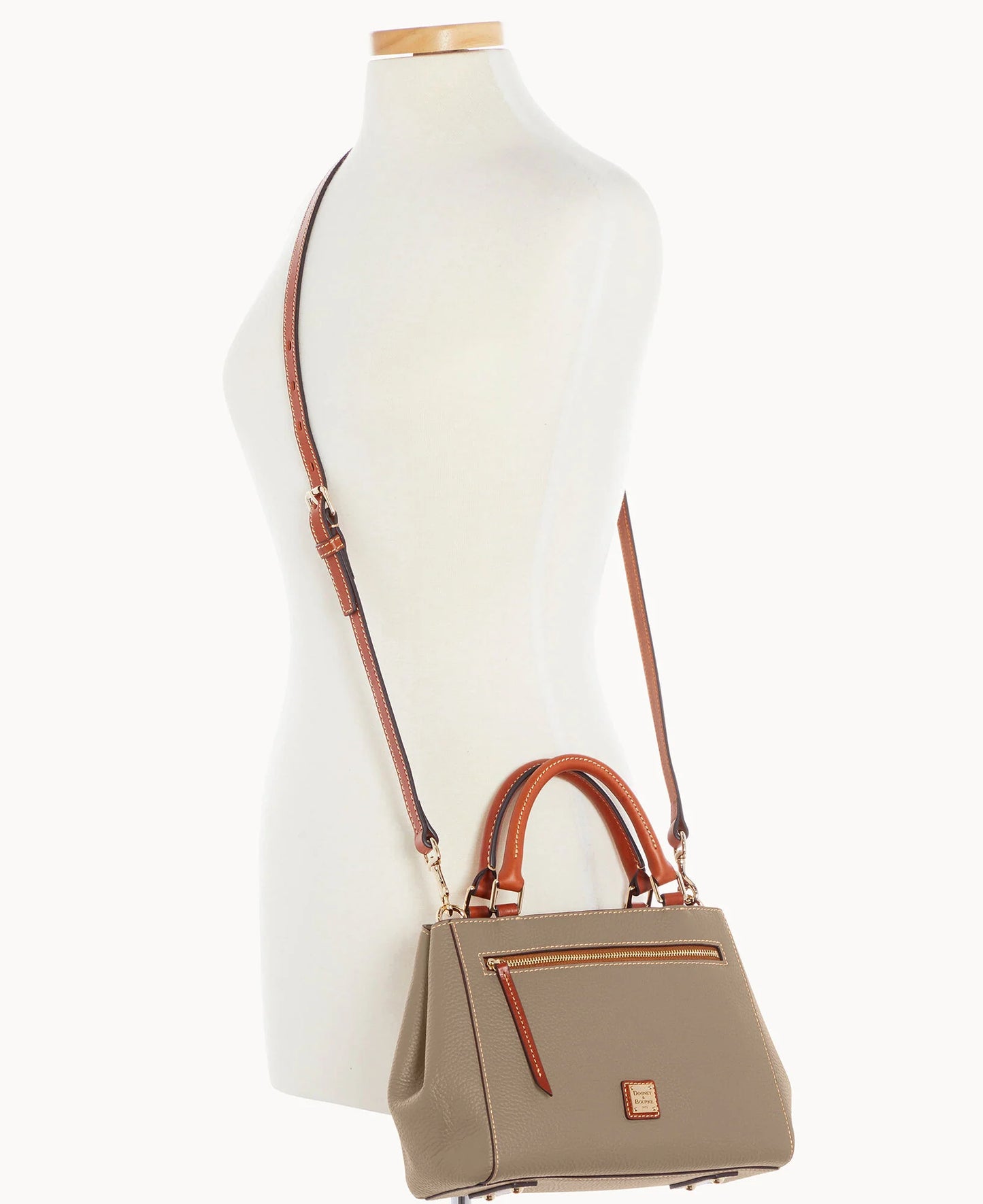 Pebble Grain Small Zip Satchel