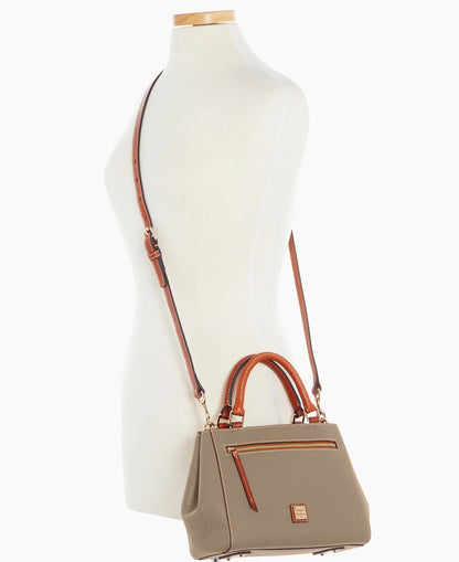 Pebble Grain Small Zip Satchel
