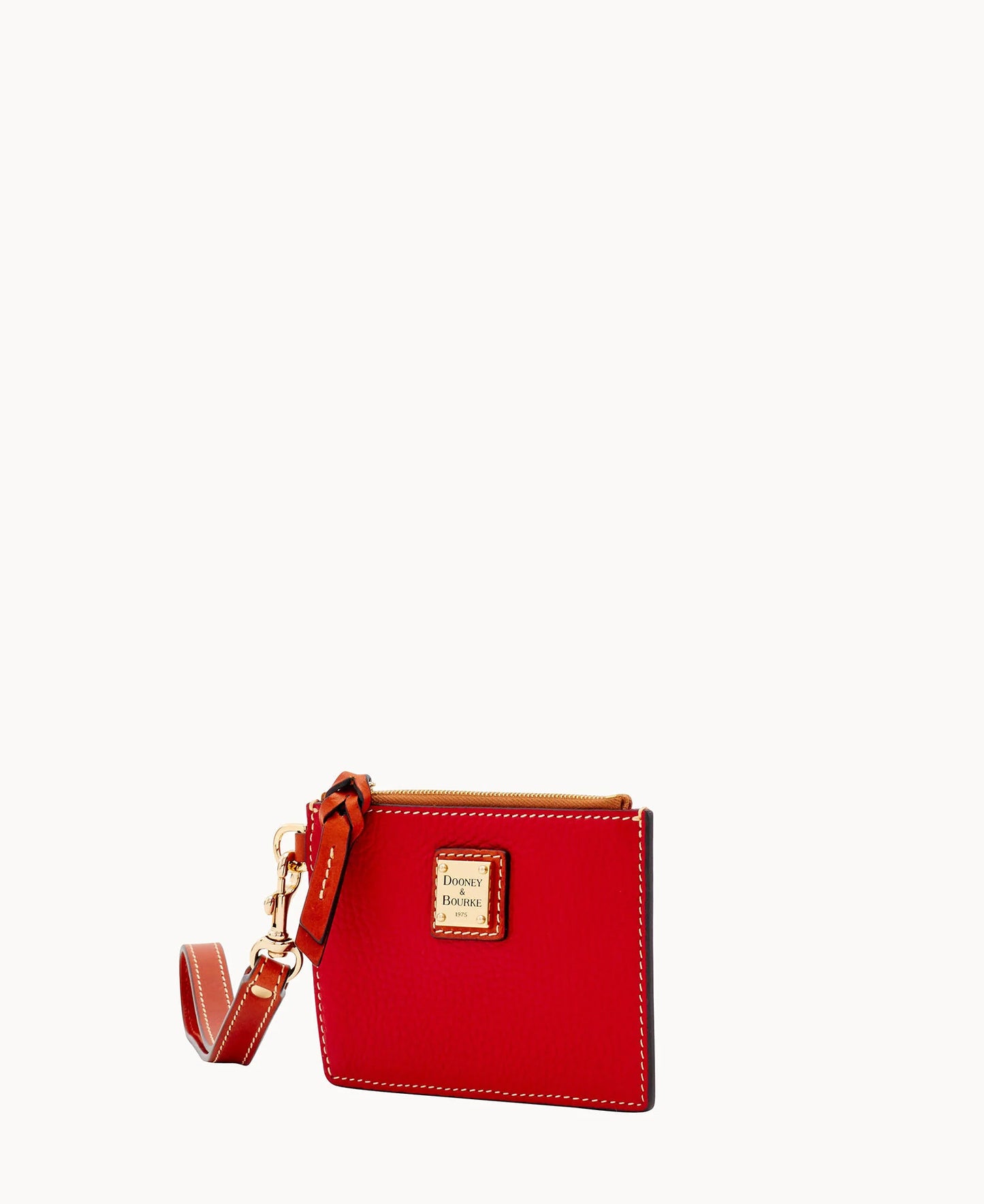 Pebble Grain Zip Top Card Case Wristlet