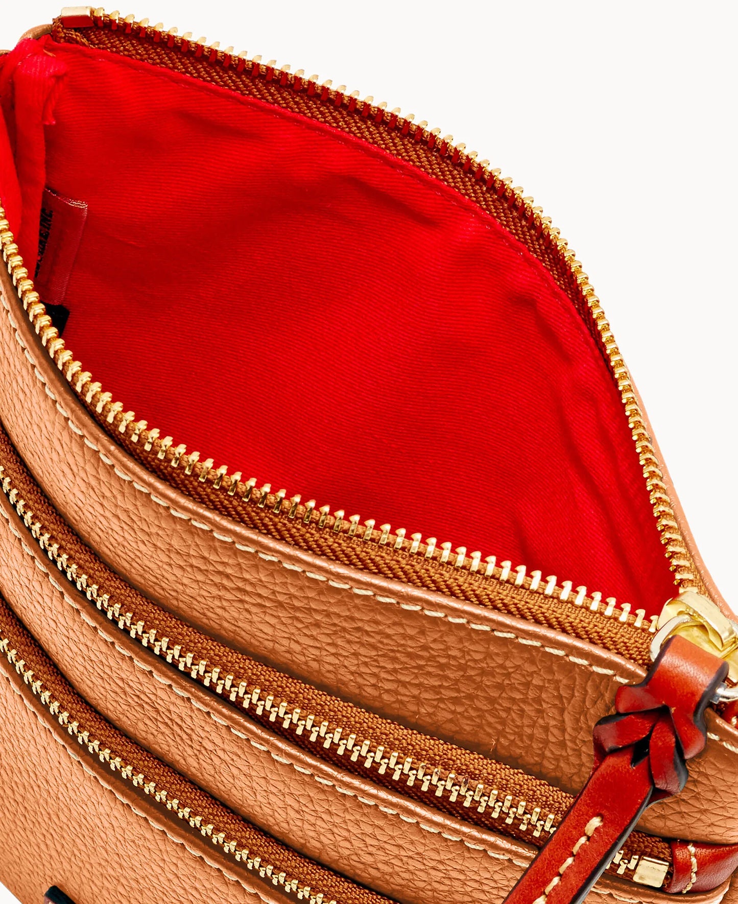 Pebble Grain North South Triple Zip