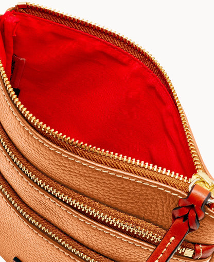 Pebble Grain North South Triple Zip
