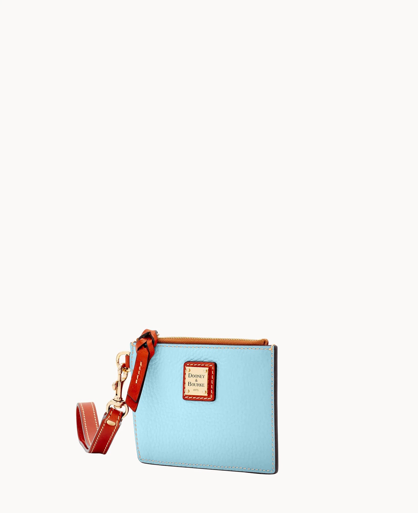 Pebble Grain Zip Top Card Case Wristlet