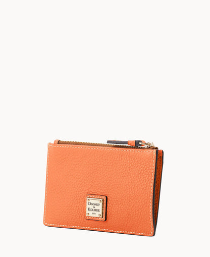 Pebble Grain Zip Credit Card Case