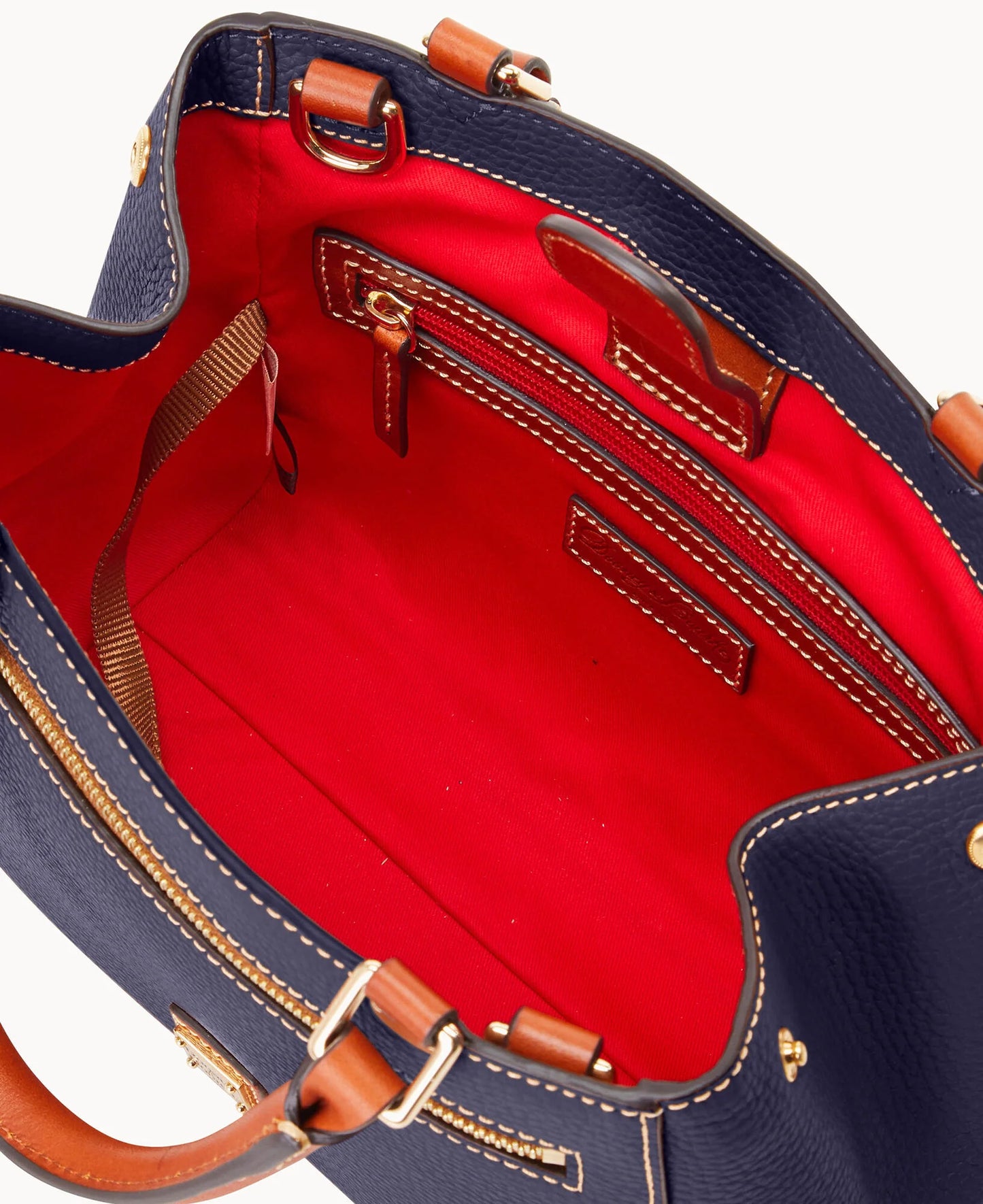 Pebble Grain Small Zip Satchel