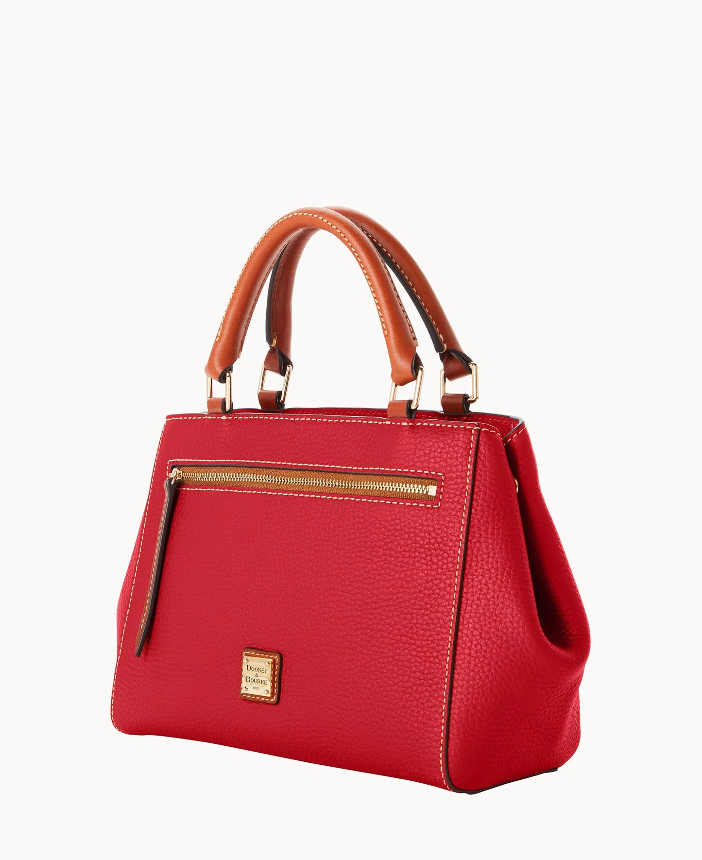 Pebble Grain Small Zip Satchel