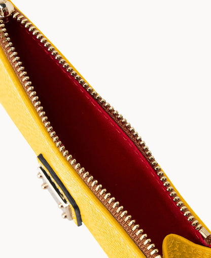 Pebble Grain Zip Credit Card Case