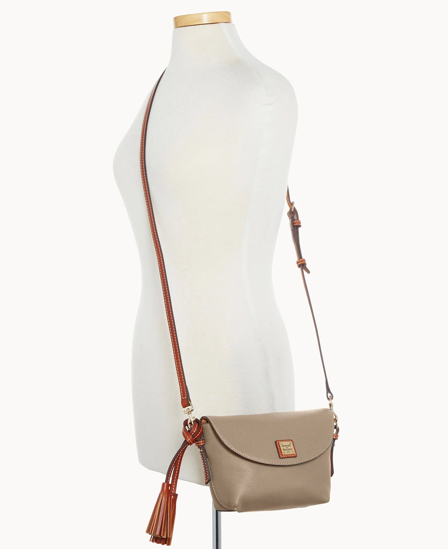 Pebble Grain Crossbody Saddle Bag
