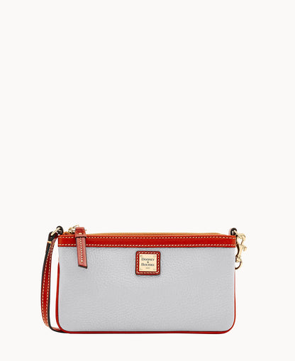 Pebble Grain Large Slim Wristlet