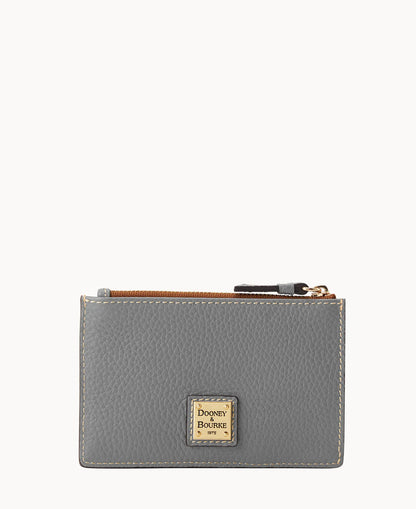 Pebble Grain Zip Credit Card Case