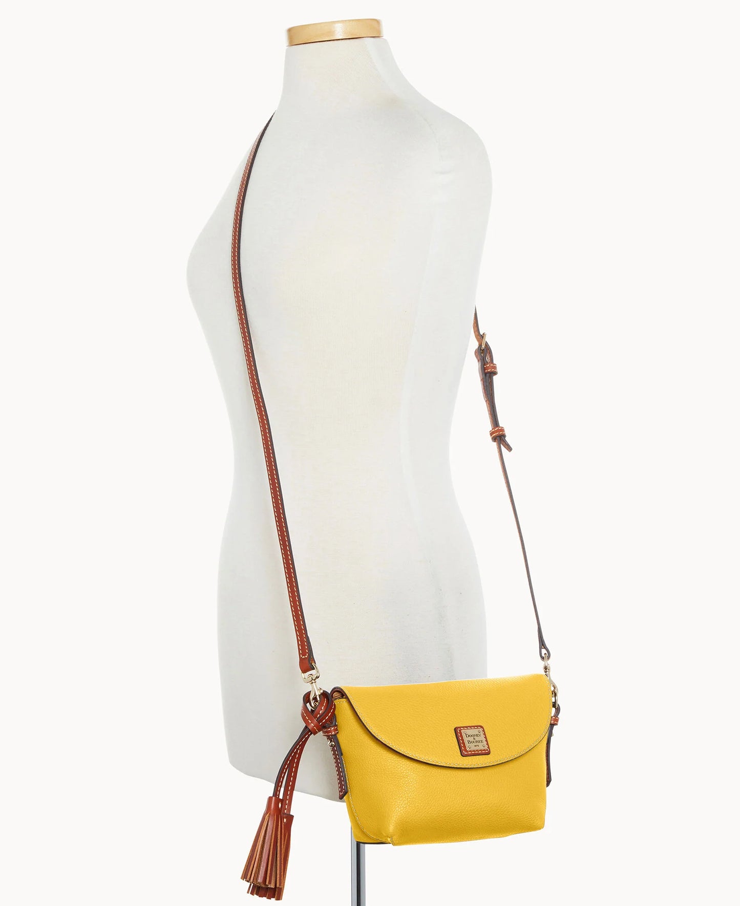 Pebble Grain Crossbody Saddle Bag