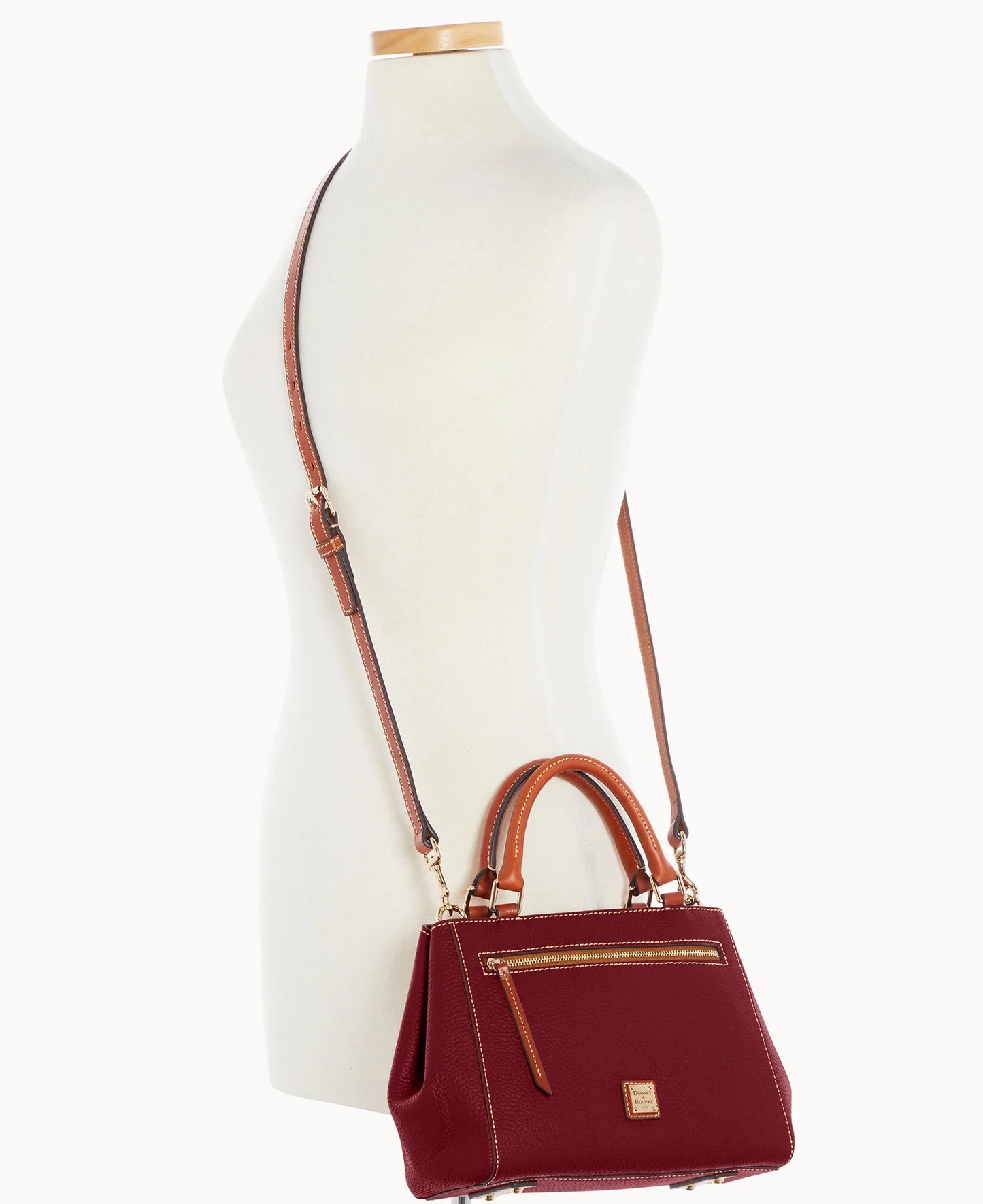 Pebble Grain Small Zip Satchel