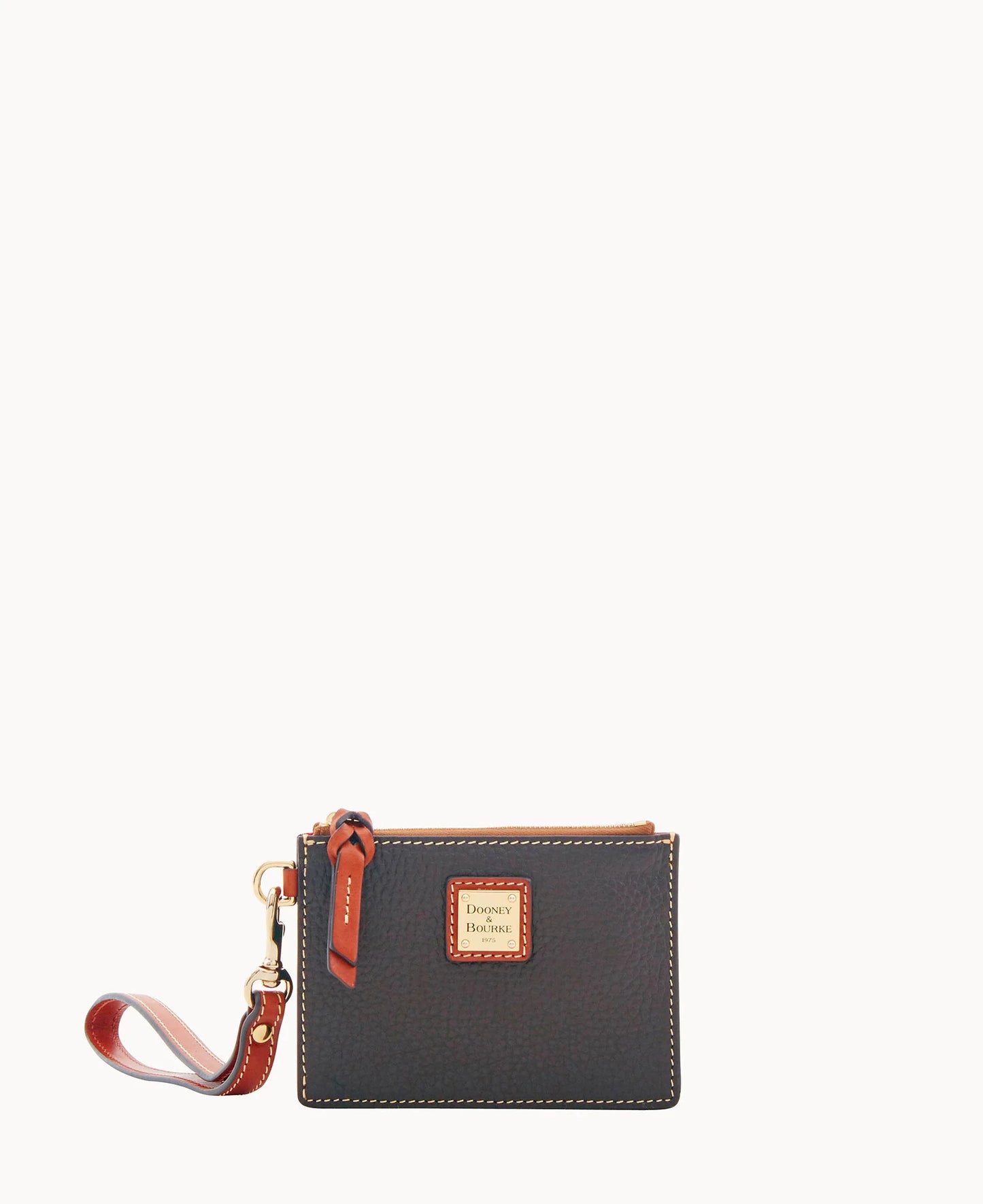 Pebble Grain Zip Top Card Case Wristlet