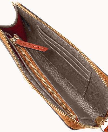 Pebble Grain Folded Zip Wristlet