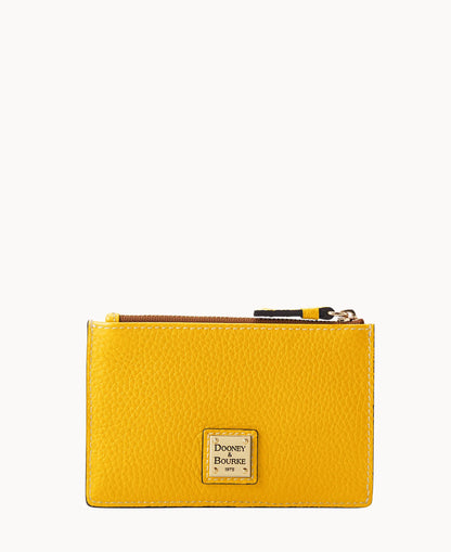Pebble Grain Zip Credit Card Case