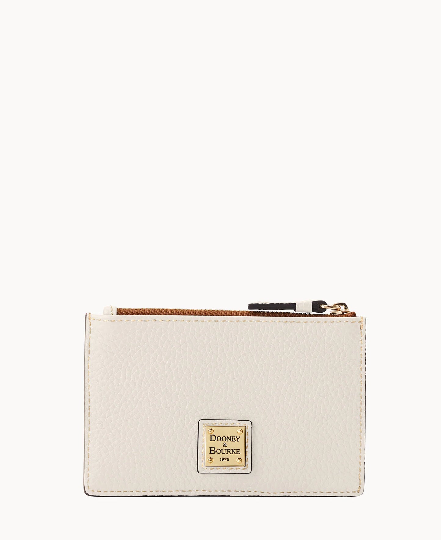 Pebble Grain Zip Credit Card Case