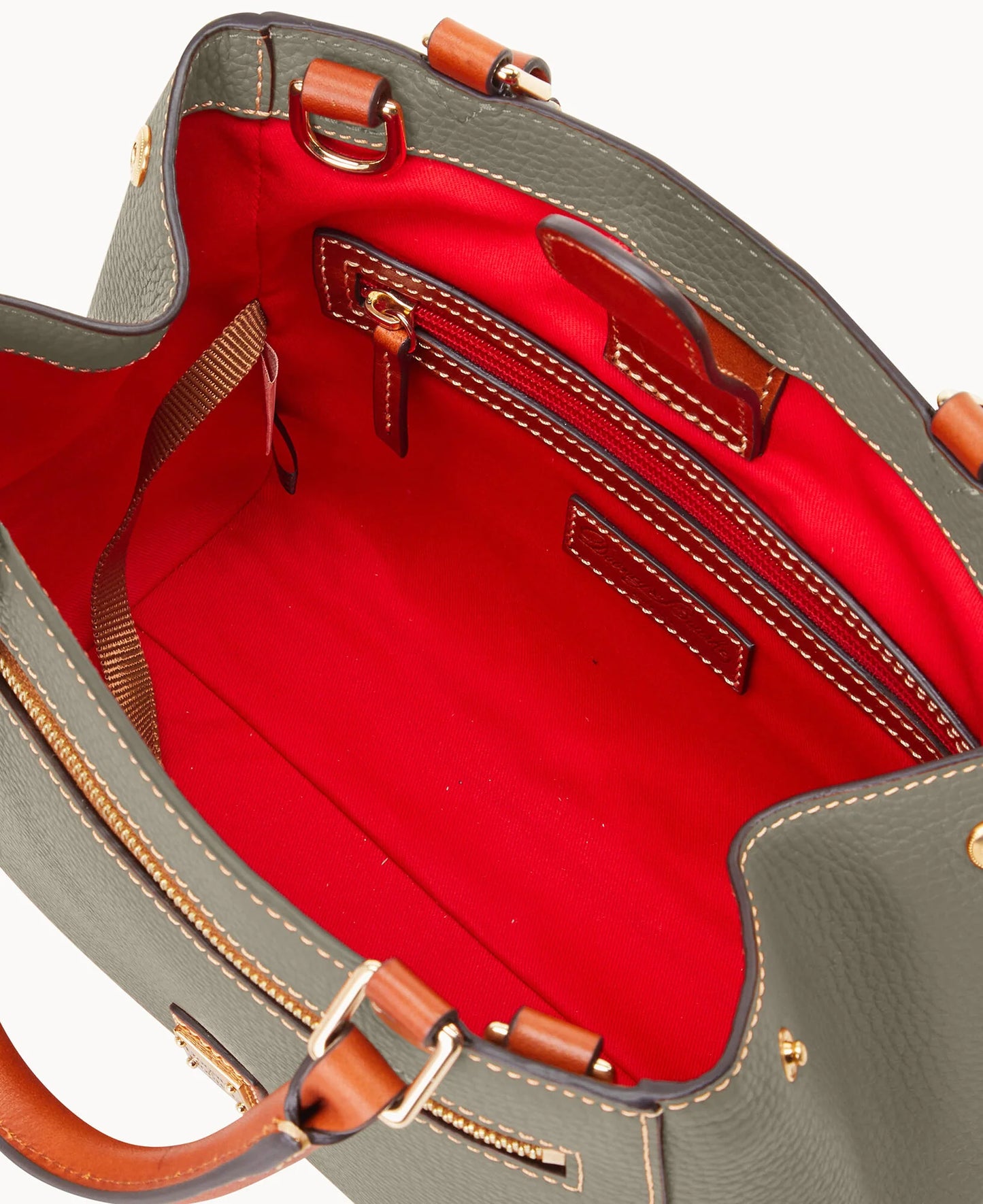 Pebble Grain Small Zip Satchel