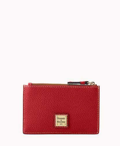 Pebble Grain Zip Credit Card Case