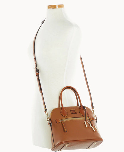 Pebble Grain Domed Satchel