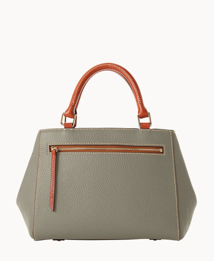 Pebble Grain Small Zip Satchel