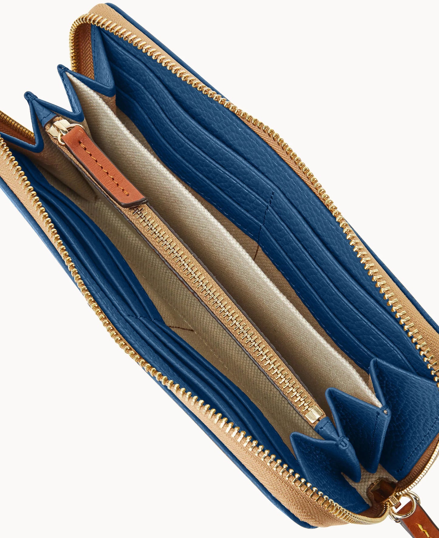 Pebble Grain Large Zip Around Wristlet