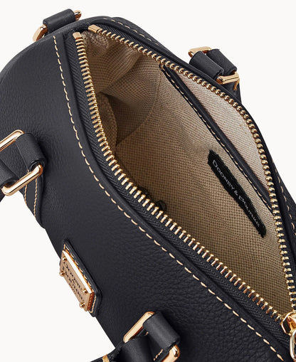 Pebble Grain Crossbody Barrel Satchel 20