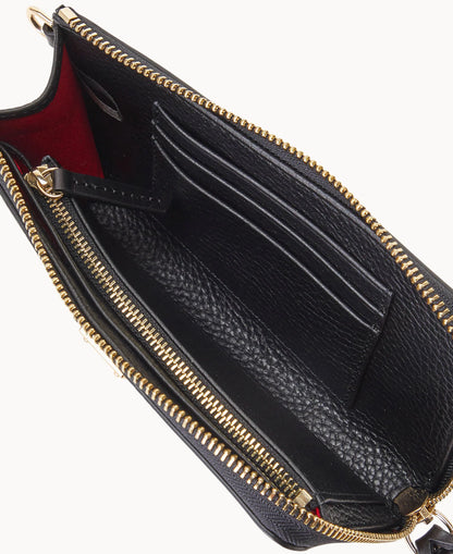Pebble Grain Folded Zip Wristlet