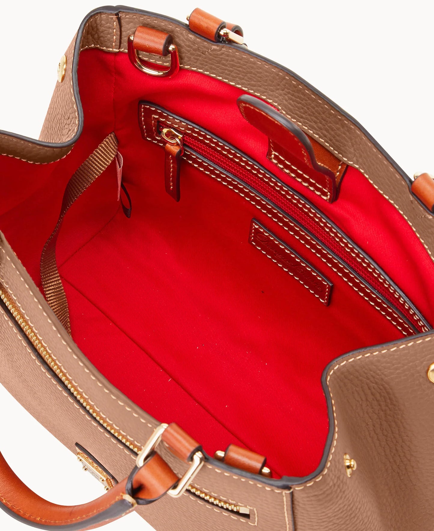 Pebble Grain Small Zip Satchel
