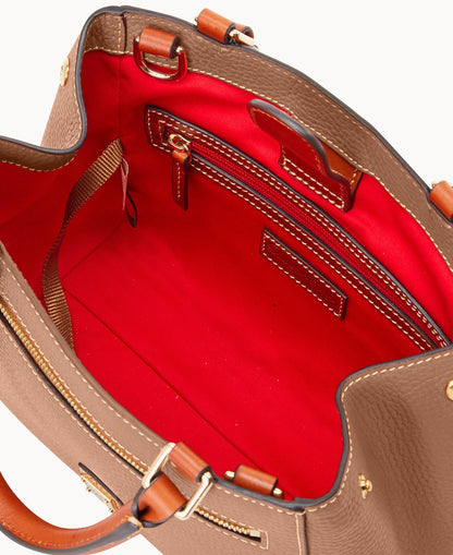 Pebble Grain Small Zip Satchel