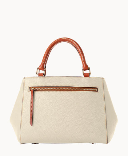 Pebble Grain Small Zip Satchel
