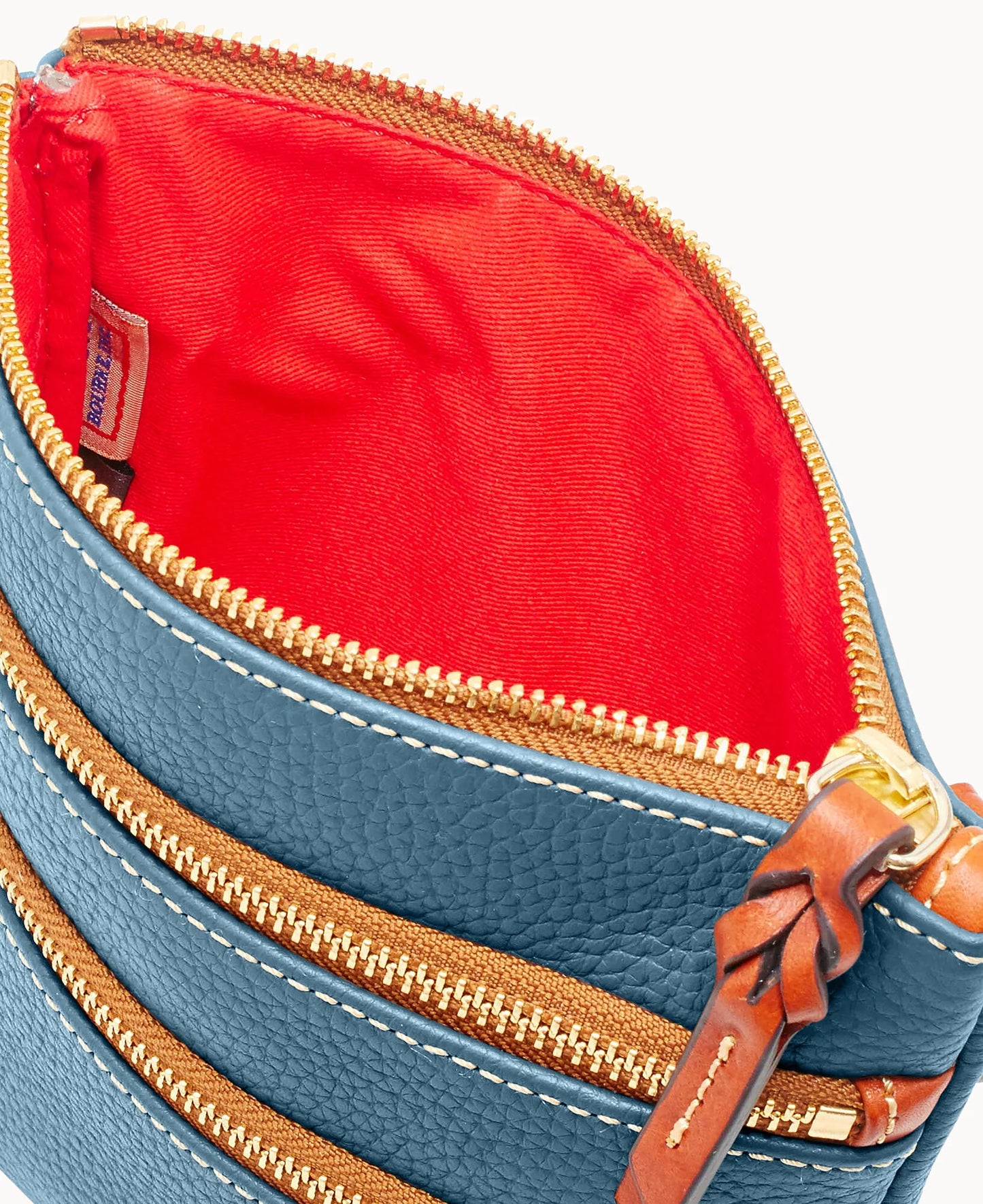 Pebble Grain North South Triple Zip