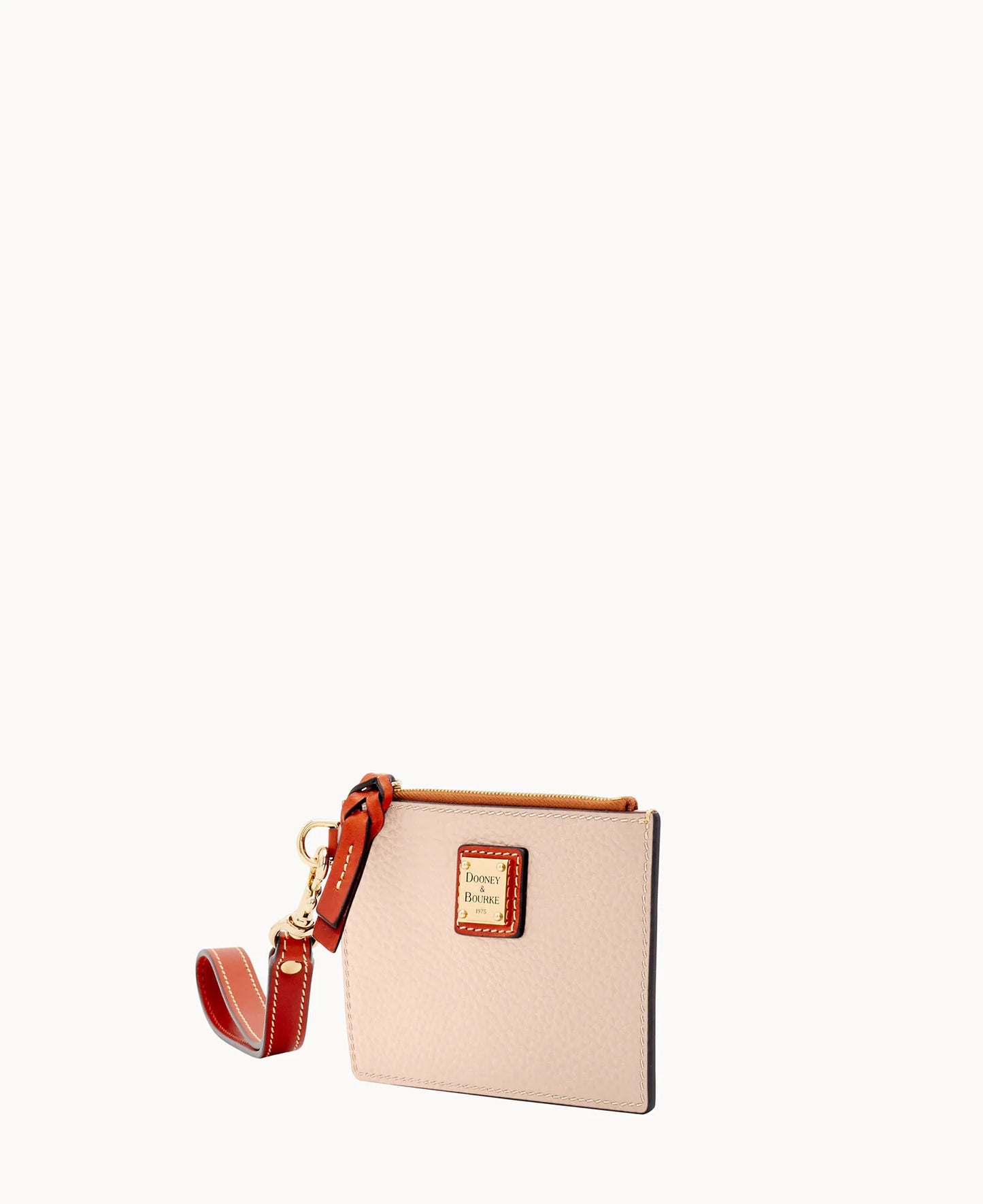 Pebble Grain Zip Top Card Case Wristlet