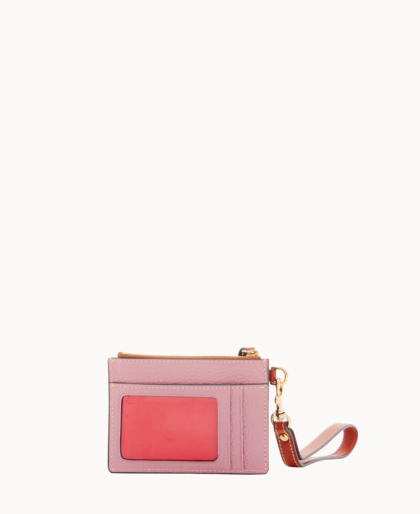 Pebble Grain Zip Top Card Case Wristlet