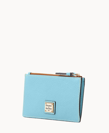 Pebble Grain Zip Credit Card Case