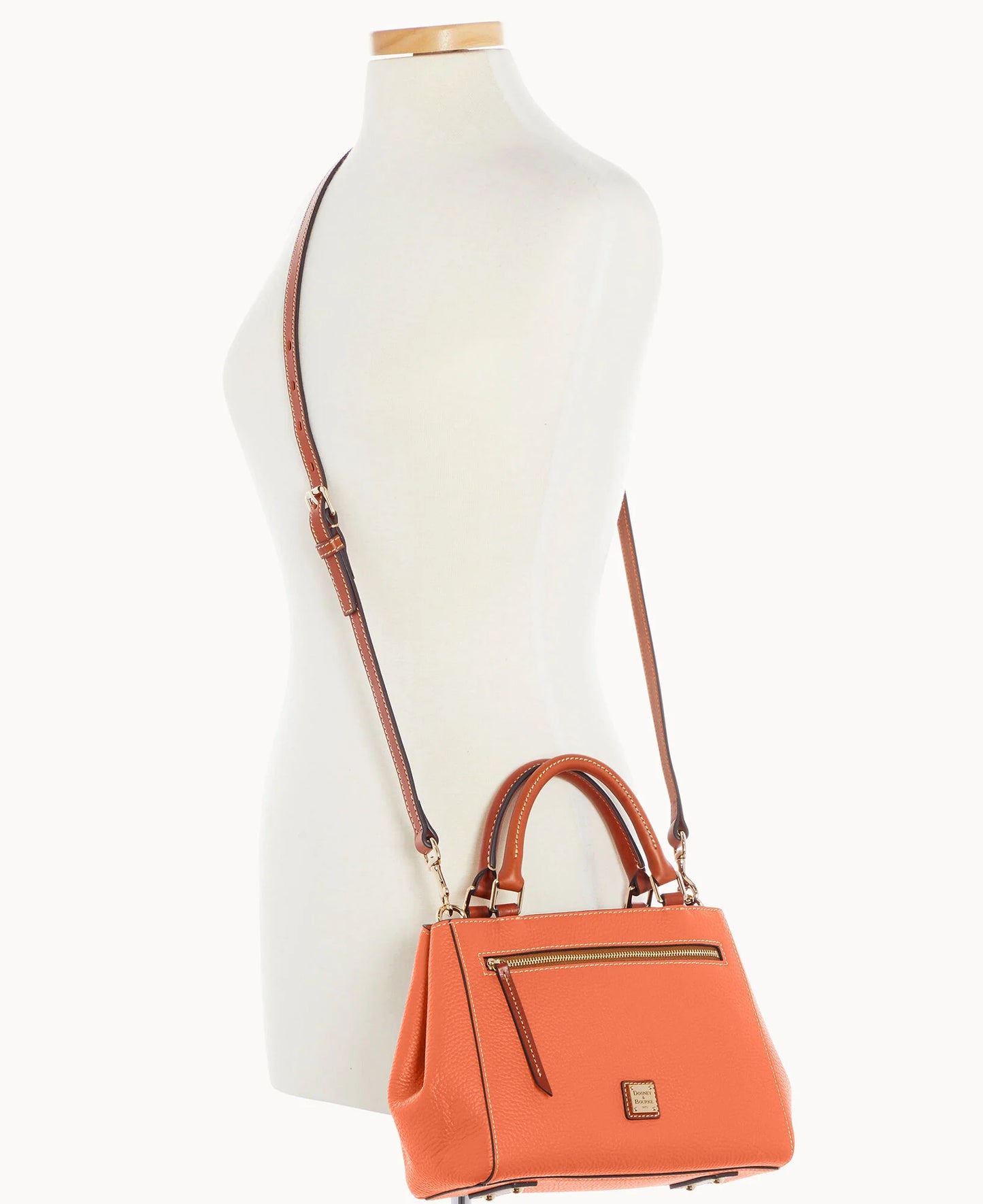 Pebble Grain Small Zip Satchel