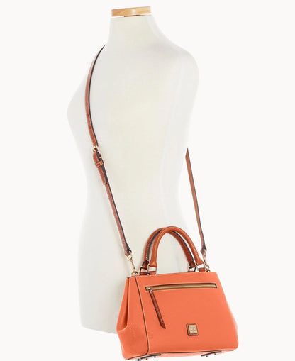 Pebble Grain Small Zip Satchel