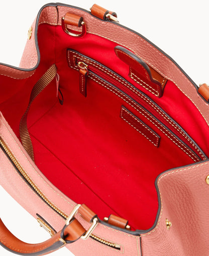 Pebble Grain Small Zip Satchel