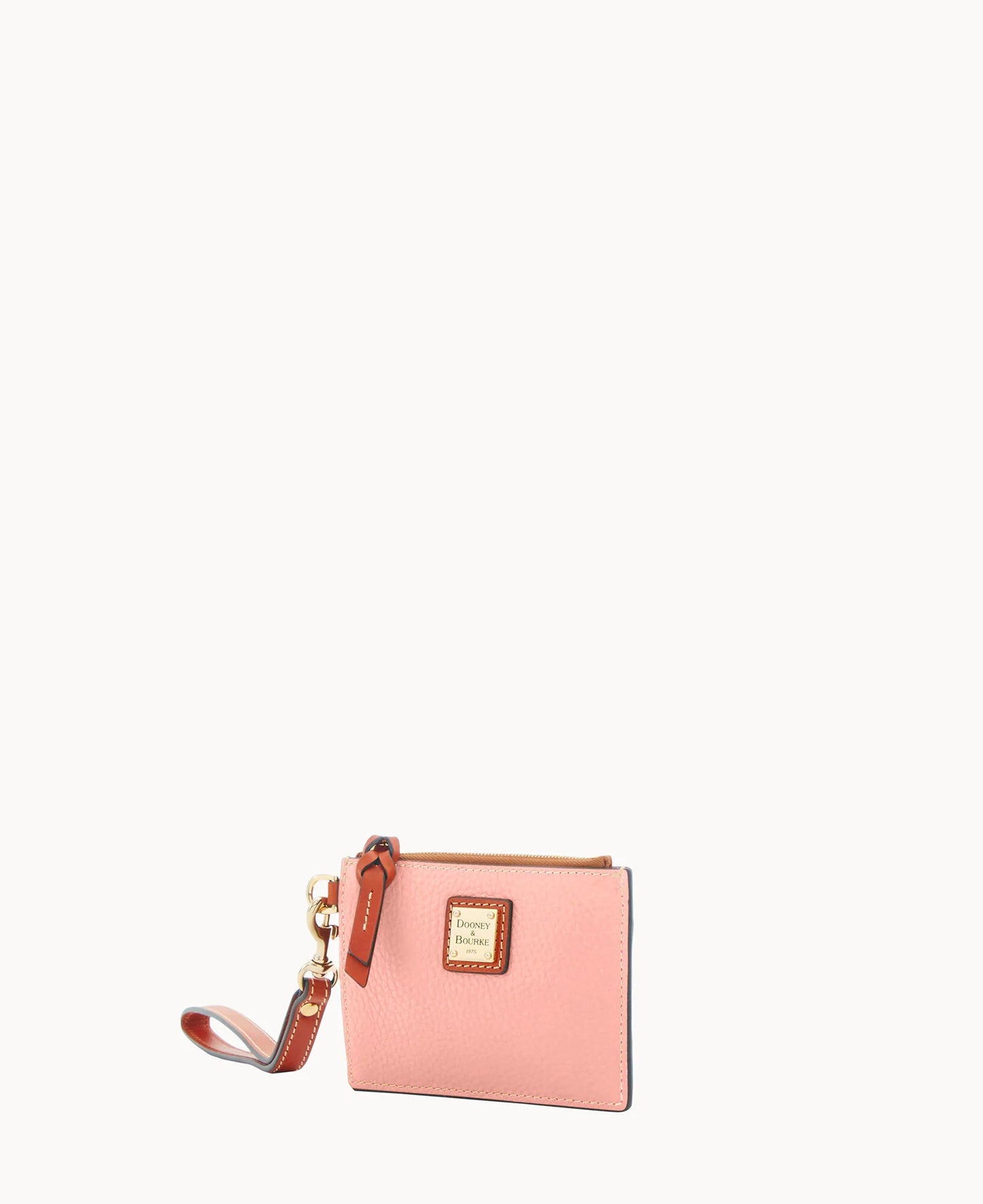 Pebble Grain Zip Top Card Case Wristlet