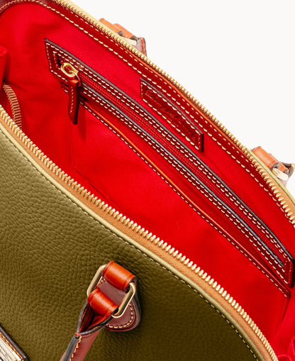 Pebble Grain Zip Zip Satchel