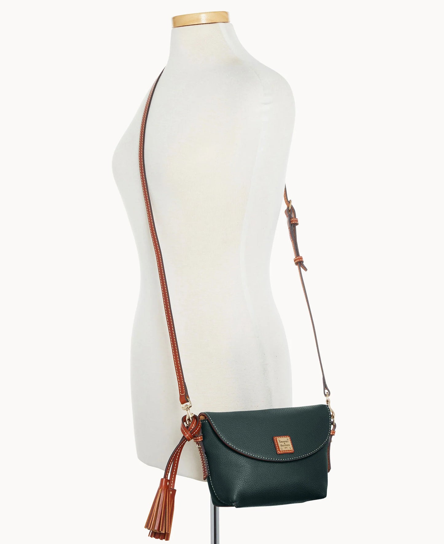 Pebble Grain Crossbody Saddle Bag