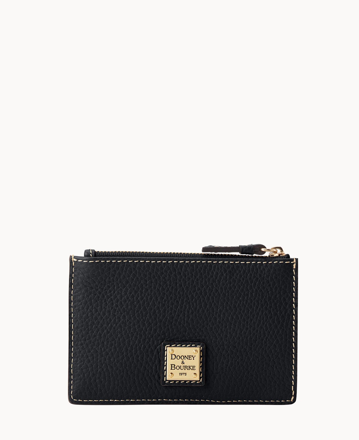 Pebble Grain Zip Credit Card Case