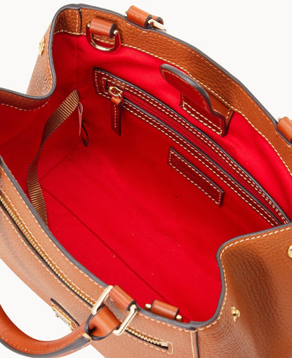 Pebble Grain Small Zip Satchel